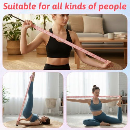 12 Loops Yoga Band, Yoga Bands for Stretching Stretching Bands Stretch Straps with Loops for Dance, Gymnastics, Physical Therapy, Flexibility & Resistance Training, Ballet, Latin Workouts