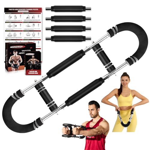 Twister Arm Trainer, 30-120 lbs Adjustable Chest Workout Equipment | 4 Spring & Poster for Men & Women, Detachable Power Twister Home Fitness Equipment for Enhancing Upper Body Muscle - color: Grey