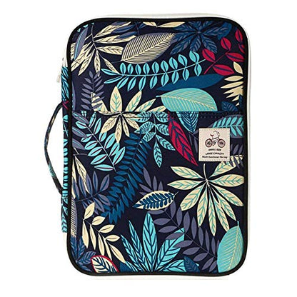 JAKAGO Travel Portfolio Organizer Waterproof A4 Document Bag Multifunctional Travel Note Pouch Zippered Case for Notebook, Ipad, Journals, Sketch Books (Dark Blue) - color: Dark Blue