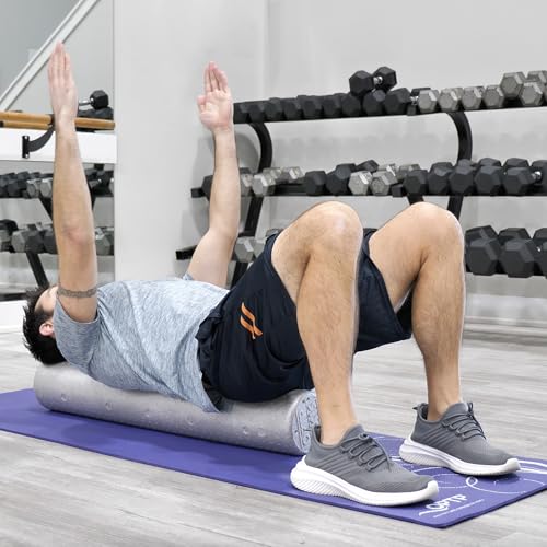 OPTP Silver AXIS Moderately Firm Foam Roller – Round, Silver, 36" x 6" - size: 36" x 6" Round