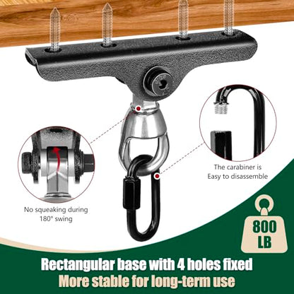 Heavy Punching Bag Hanger | Wall/Ceiling Mount Hook with 180° / 360° Rotation | Wood Beam Holder for Boxing, Weight Training, Aerial Yoga Swing & Hammock - size: 180°+ 360°rotation-A
