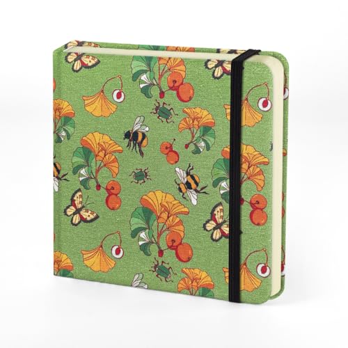 5x5" Sketchbook,Pocket Hardcover Notebooks,Sketch Books for Drawing Writing | 80gsm Blank Pages,96Sheet/192Pages,Cloth Cover,Portable Small Size for Sketching,Diary Memo Planner.Ginkgo Leaf - color: Cloth-Ginkgo Leaf