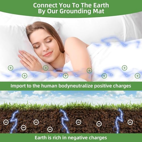 Grounding Mat, Grounding Mat for Bed,Grounding Bed Mat with Grounding Cord, Earth Pad Grounding Mat, Grounding Pad for Improving Sleep