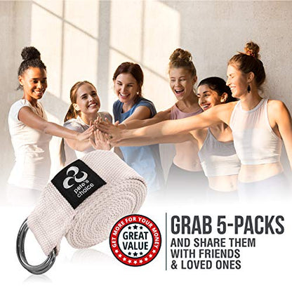 Stretching Straps and Yoga Blocks - Yoga Beginner Kit for Pilates & Gym
