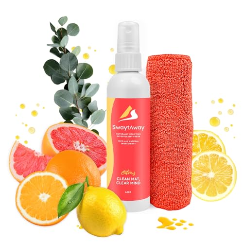 SwaytAway Fitness Mat Mist with Towel, 4oz Travel Size, 1 Pack, Citrus - size: 4 oz - 1 Pack