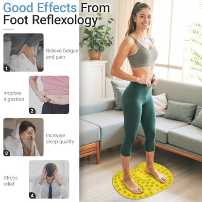 Foot Massager Mat 2PCS, Foot-Shaped Reflexology Mat with Magnetic Therapy, Under Desk Mat Acupressure Mat for Feet Relaxation, Pressure Point Mat for Pain, Fatigue and Stress Relief (Bluex2) - color: Bluex2
