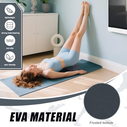 RETON Yoga Blocks Set with Straps, High Density Yoga Bricks, Lightweight EVA Foam Pilates Block, 2 Yoga Blocks with 2 Straps for Yoga, Pilates, Fitness, Stretching and Toning - color: Gray