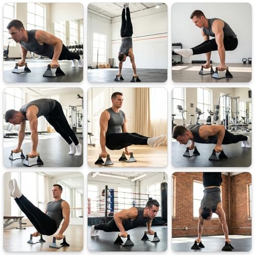 Rocalt Push Up Bars with Wooden Handles, Home Gym Calisthenics Parallettes