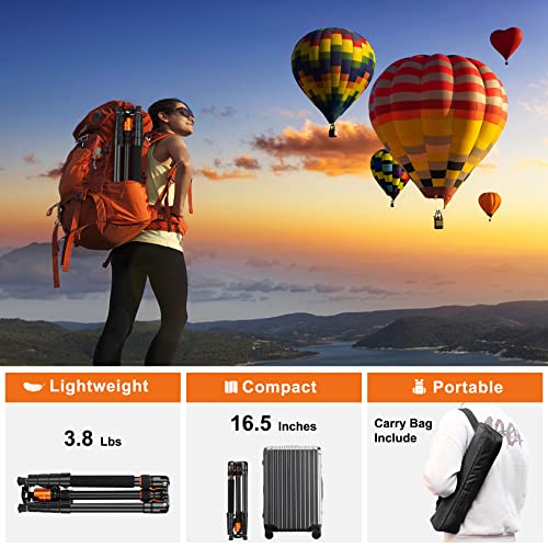 JOILCAN Tripod for Camera, 81" Aluminum Camera Tripod Stand, 83" DSLR Tripods & Monopods, Heavy Duty Travel Tripod for Binoculars Spotting Scope Telescope, Max Load 35lb | Tall DSLR Tripod with 360° Ball Head, Heavy Duty Travel Tripod for Binoculars Spott