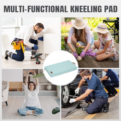 HappyPicnic Waterproof Garden Kneeling Pad, 2in Thick, Green, 1 Pack | Soft High-density Foam knee Support, with Handle, Easy to Clean, Non-slip, for Gardening, Yoga, Prayer, Housework, Exercise - color: Blue Green