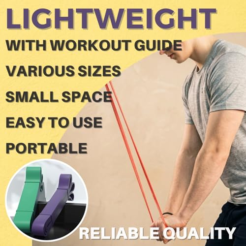LEZER Resistance Bands - Pull Up Bands for Home Gym Fitness, Stretching, Physical Therapy & Training - Includes Instruction - color: 01 - Yellow