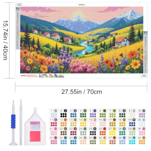 YOYA Large Diamond Art Kits for Adults, Landscape 5D Diamond Painting | Full Drill Diamond Art Landscape, Round Drill, HD Canvas, Fun and Relaxing, Gem Art, Home Wall Decor, Gifts, 27.5x15.7 Inch - color: Landscape 508