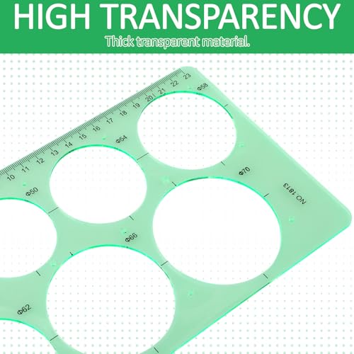 5 Pack Circle Template Circle Round Stencil Templates for Drafting Drawing Stencils Drafting Tools for Office and School Building Formwork Drawings Templates, Large and Small Size