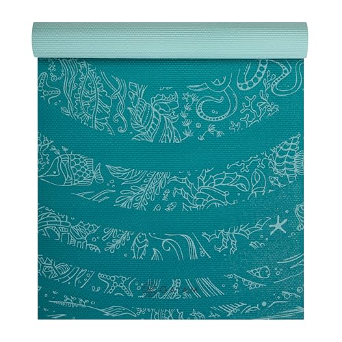 Gaiam Yoga Mat Classic Print, 4mm Non-Slip Mat - color: Under the Sea