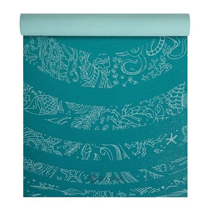 Gaiam Yoga Mat Classic Print, 4mm Non-Slip Mat - color: Under the Sea
