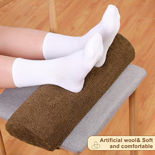 Sintuff Recliner Leg Rest Cushion Sofa Footrest Pillow with Cover Half Moon Bolster Pillow Under Knee Pillow for Sleeping On Back Alleviating Pain, 19.7 x 8 x 3.5 Inch (Brown) - color: Brown