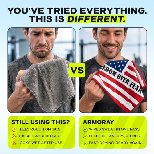 ARMORAY Sweat Absorbing Towel Handkerchief – Quick-Dry Microfiber Gym Towels for Face, Hands & Body – Workout Towel for Men, Sport Rag, Perfect for Tennis, Pickleball & Sauna Use by Women - color: Patriot Series (3 Pack)