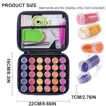 ZYNYXY 30 Slots Diamond Art Storage Container with Diamond Art Accessories and Tools, Portable Bead Storage Boxes for Diamond Painting Kits - size: Small
