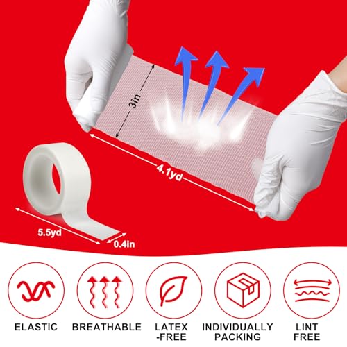 DMSKY 330 Pack Gauze Rolls, 4 in x 4.1 Yards | Individually Wrapped Gauze Wrap Roll for Wounds, Premium Rolled Gauze Bandage Wrap, Mummy Wraps - color: 330pack, size: 4 IN