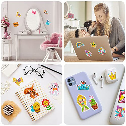 Labeol Diamond Art Kits for Kids Boys and Girls Ages 6-8-10-12 Easy to DIY Creative Diamond Art Sticker Craft by Numbers Kits for Kids and Adult Beginners (Lovely Animal) - style: Lovely Animal