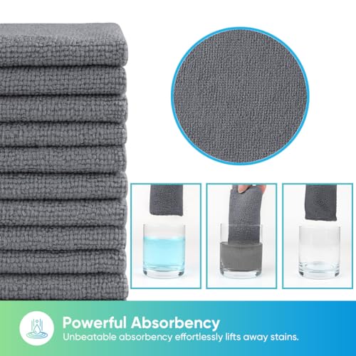 HOMEXCEL Microfiber Cleaning Cloth 20 PK, Towels for Cars and Shop, Grey - color: Grey
