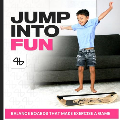 Balance Board for Kids - Slackline Wooden Wobble Board - color: Snowboarding Panda