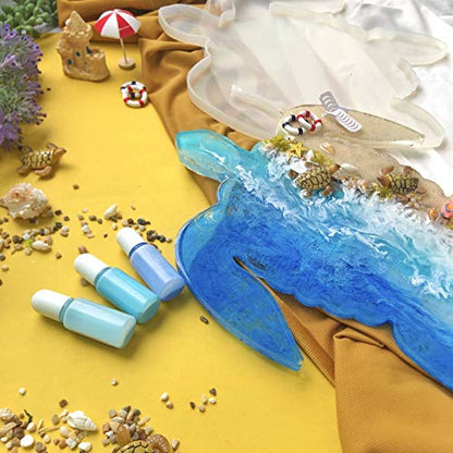 Epoxy Resin Silicone Tray Molds Turtle Whale Anchor for Serving Board, Platter, Wall Hanging, Concrete, Cement, Polymer Clay 3-in-Set Extra Large Length 12.5inch - color: Turtle Whale Anchor Shapes Boards (Set of 3)