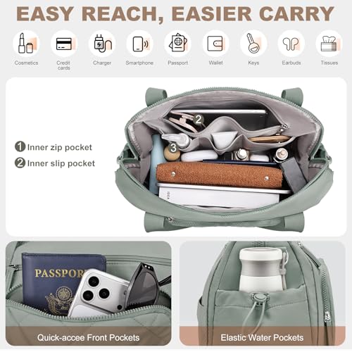 SYTRAH Gym Bag for Women, Duffle Sport Purse for Travel & Dance Green - color: Green(No shoe compartment)