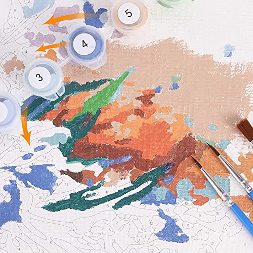 ACSAUMMY DIY Paint by Numbers Kit for Adults Beginners, 16 x 20 Cat Number Artist Paint by Number Kits on Canvas with 3 Brushes Animals Acrylic Painting Crafts for Home Wall Decor