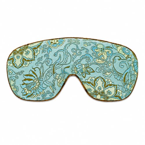 Handmade Opulence Yoga Eye Pillow - Weighted Flaxseed Fill, Unscented, Satin & Velvet, Adjustable Strap - Ideal for Meditation & Restful Sleep - Blue Lagoon - TEMF-BL - color: Blue Lagoon