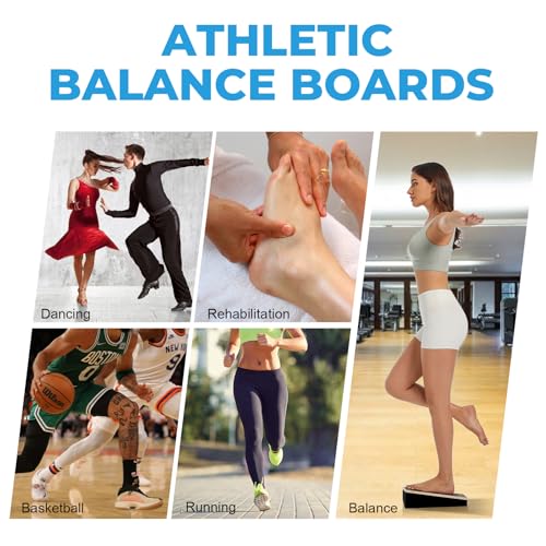 Athletic Balance Boards,Slant Board,Wobble Board,Balance Wedge for Condition Your Body and Prevent Injury - color: Black