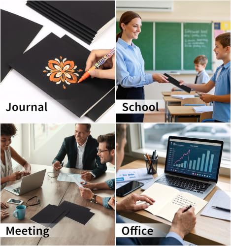 24 Pack A5 Black Cover College Ruled Notebooks Bulk, Journaling Notebooks | A5 Lined College Ruled Notebook, 8.3x5.5 Inches 60 Pages Travel Journal Notebooks Set for Work, School, Writing - color: Black, style: Black-24-Lined