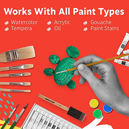 Artlicious Paint Brushes - Acrylic Set and Detail Paint Brushes for Kids - Use with Craft, Watercolor, Oil, Face Art, Washable, Miniature Detailing and Rock Painting - style: 10 Pack