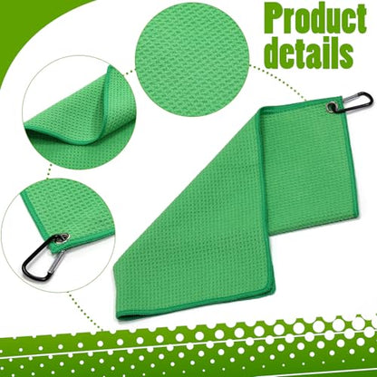 Remagr 4 Pack Golf Towel Microfiber - color: Rose, Green, Purple, Yellow