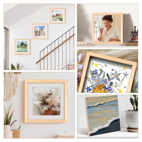 FSWCCK 5 Pack 10 x 10 inch Wood Panel Boards, Unfinished Wood Canvas Panels for Crafts, Painting Canvas, DIY Art Projects, Pouring, Arts Use with Oils, Acrylics - size: 10"X 10" 5 Pack