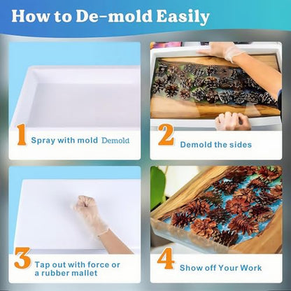 Professional Mold Release Spray for Candle Making & Epoxy Resin | Fast-Drying Silicone Formula | Non-Stick Extends Mold Life | Withstands 500°F | 3.38oz/100ml