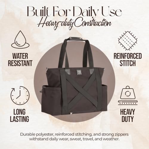 Yoga Mat Bag - Convertible Crossbody Yoga Bag, Travel Tote Back Pack | 4-in-1 Design, Fits XL Mats, 6 Smart Pockets, Heavy-Duty Strength, Water-Resistant - color: Black