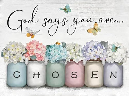 Shouruihua Diamond Painting Kits for Adults, Inspirational Diamond Art Kit | Chosen, Bible Verse, Gem Art, Diamond Dotz Kits, Diamond Dots, Full Round Drill Diamond Painting Kits Beginner, 15.7x11.8 in - color: God Says You Are Chosen