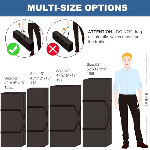 COOLBEBE 52" Sports Duffle Bag - 160L Extra Large Travel Duffel Luggage Bag - size: 52" x 12" x 16"