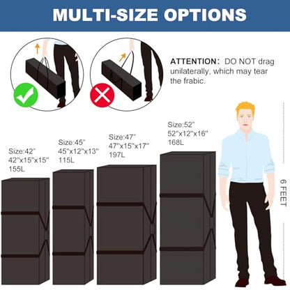COOLBEBE 52" Sports Duffle Bag - 160L Extra Large Travel Duffel Luggage Bag - size: 52" x 12" x 16"