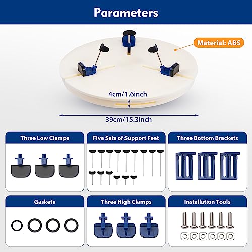 DYRABREST Portable Pottery Machine Turntable Clamp Pottery, Ceramic Pottery Trimming Turntable Tools Sculpting Clamp Repair Tools for Ceramic Beginners Professionals (White)