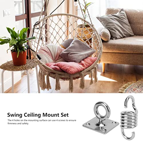 Hammock Chair Hanging Kit, Stainless Steel Ceiling Mount Set, 551LB Load Capacity Swing Hanging Chair for Yoga Sandbag Swing, Hanging Kit with Rotating Door Buckle