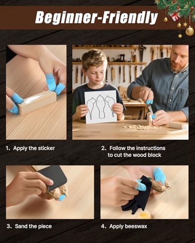 Wood Carving Hobby Kit for Adults & Teens, Beginner Whittling Craft Set | Comfort Bird Project, First-Time Practice, Step-by-Step Guide, Sharpening Tools, Finishing Supplies, Gift for Hobbyists - color: Brown(Bird Carving Kit)