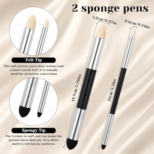 Blending Stump Tortillions Kit Sketch Drawing Art Accessories 9Pcs | Reusable Washable Sponge Pen Sandpaper Sharpener Charcoal Graphite Pencil Shading Rubbing Student Soft Felt Tool Set