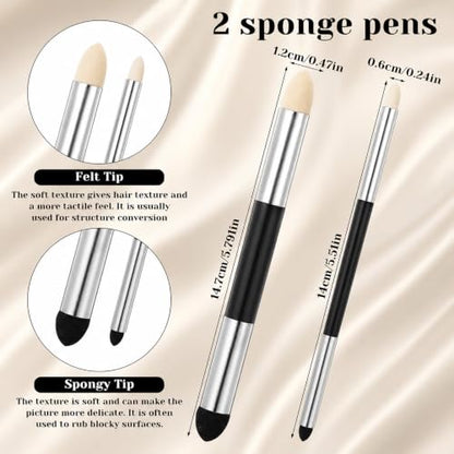 Blending Stump Tortillions Kit Sketch Drawing Art Accessories 9Pcs | Reusable Washable Sponge Pen Sandpaper Sharpener Charcoal Graphite Pencil Shading Rubbing Student Soft Felt Tool Set