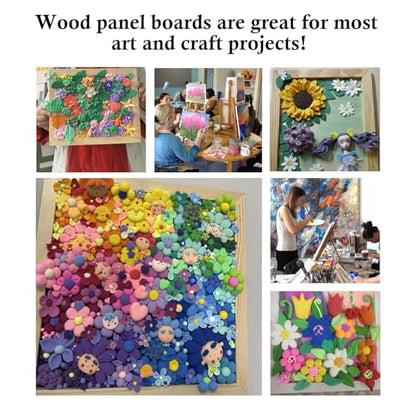 6PCS Wood Panels for Painting, 12 x 16 Inch Craft Wood Canvas Panel Boards Unfinished Wooden Painting Pouring Panel Board for Arts & Crafts, 3/4 Inch Deep - size: 12 x 16 Inch