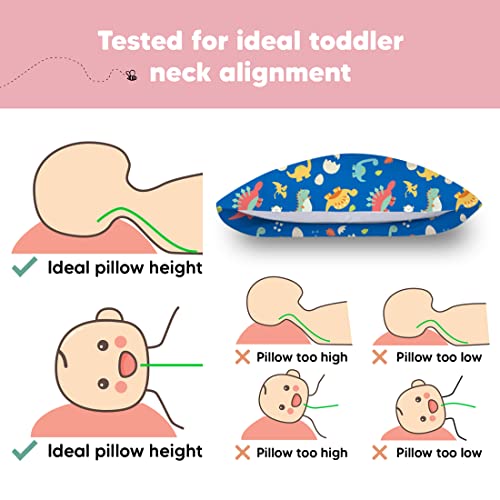 Toddler Pillow with Pillowcase, 13x18 My Little Dreamy Pillow (DinoWorld) - color: Dinoworld