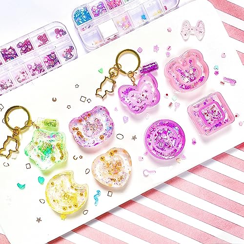 Resin Shaker Molds Set Kawaii Charms Pack of 41 Silicone Trays Precision Tip Applicator Bottle Kit Bundle - color: 2inch Kawaii Charms Craft Pack of 41