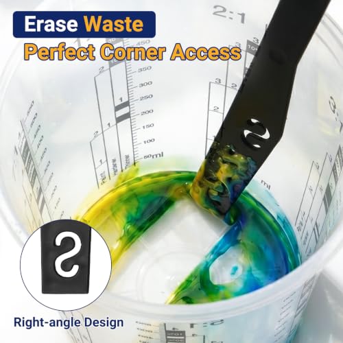 30 Pack 19oz 570ml Clear Plastic Paint Mixing Cups with 30 Stir Sticks - Disposable Graduated Measuring Cups for Paint, Resin & Epoxy with ML Scale & 3-Column Ratios (1:1-7:1) for DIY Crafts - size: 19oz / 570ml