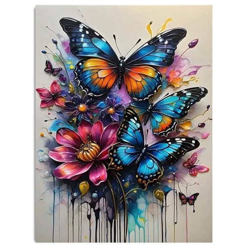 HITO Butterfly Diamond Painting Kits for Adults Butterfly Diamond Art Kits | Gem Art Kits for Adult for Gift Home Wall Decor 12x16 Inch - color: G9462